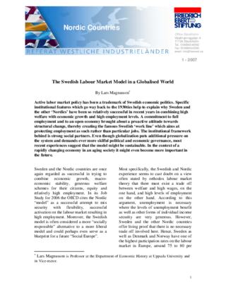 The Swedish labour market model in a globalised world