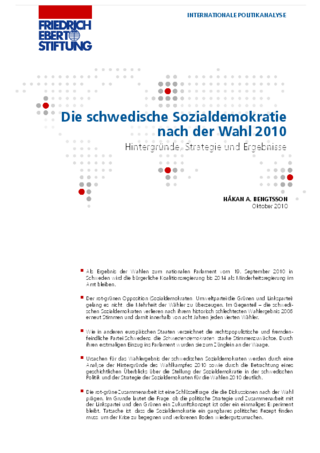 Die schwedische Sozialdemokratie nach der Wahl 2010
