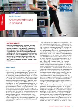 Arbeitszeiterfassung in Finnland